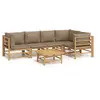 Image de Salon de jardin modulable 5 personnes 6 pieces bambou 69 x 55 x 65 cm marron