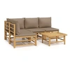 Image de Salon de jardin modulable bambou marron 4 pieces 4 personnes