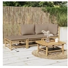 Image de Salon de jardin modulable 3 pieces 3 personnes bambou 69 x 55 x 65 marron