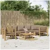 Image de Salon de jardin modulable Bambou 6 personnes 7 pieces