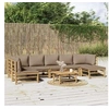 Image de Salon de jardin modulable bambou marron 5 pieces 7 personnes