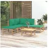 Image de Salon de jardin 6 pcs avec coussins vert bambou 3155143