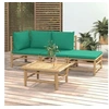 Image de Salon de jardin modulable Bambou 3 personnes 4 pieces