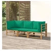 Image de Salon de jardin modulable vert 3 personnes 3 pieces 69 x 55 x 65 bambou
