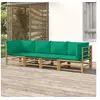 Image de Vert 4 pieces bambou salon de jardin modulable 69 x 55 x 65 4 personnes