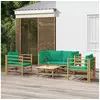Image de Salon de jardin 5 pcs avec coussins vert bambou 3155153