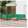 Image de Salon de jardin modulable bambou vert 2 pieces 5 personnes