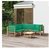Image de Vert 5 personnes salon de jardin modulable 6 pieces 69 x 55 x 65 bambou