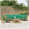 Image de Salon de jardin modulable bambou 7 pieces vert 69 x 55 x 65 cm 6 personnes