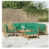 Image de Salon de jardin 8 pcs avec coussins vert bambou 3155158