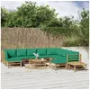 Image de Salon de jardin modulable bambou vert 7 pieces 10 personnes