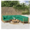 Image de Salon de jardin modulable 8 personnes 9 pieces vert 69 x 55 x 65 cm bambou