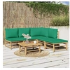 Image de Salon de jardin modulable bambou vert 5 personnes 69 x 55 x 65 cm 6 pieces