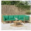 Image de Salon de jardin modulable bambou 6 pieces vert 69 x 55 x 65 5 personnes