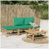 Image de Salon de jardin modulable bambou 4 pieces vert 69 x 55 x 65 3 personnes