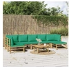 Image de Salon de jardin modulable bambou vert 5 pieces 7 personnes