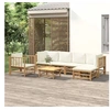Image de Salon de jardin modulable beige 7 pieces bambou 69 x 55 x 65 cm 6 personnes