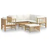 Image de Salon de jardin modulable bambou beige 8 pieces 69 x 55 x 65 7 personnes