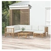 Image de Salon de jardin modulable 8 pieces 7 personnes bambou 69 x 55 x 65 cm beige