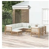 Image de Salon de jardin 10 pcs avec coussins blanc crème bambou, ensemble de salon, ensemble de salon extérieu 3155192