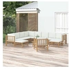 Image de Salon de jardin modulable bambou beige 7 pieces 1 personnes