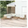 Image de Salon de jardin modulable bambou beige 7 pieces 10 personnes