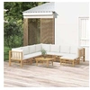 Image de Salon de jardin modulable Bambou beige 9 pieces 8 personnes