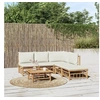 Image de Salon de jardin modulable beige bambou 6 pieces 69 x 55 x 65 cm 5 personnes
