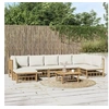 Image de Salon de jardin modulable bambou beige 8 pieces 69 x 55 x 65 cm 7 personnes