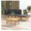 Image de Salon de jardin modulable gris 4 pieces 3 personnes 69 x 55 x 65 cm bambou