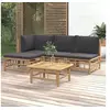 Image de Salon de jardin modulable gris 5 pieces 4 personnes 69 x 55 x 65 cm bambou
