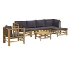 Image de Salon de jardin modulable 6 personnes gris bambou 69 x 55 x 65 7 pieces