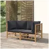 Image de Canapés d'angle de jardin avec coussins gris foncé 2 pcs bambou 3155214