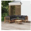 Image de Gris salon de jardin modulable bambou 5 personnes 69 x 55 x 65 6 pieces