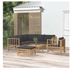 Image de Salon de jardin modulable 7 personnes gris bambou 69 x 55 x 65 cm 8 pieces
