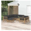 Image de Salon de jardin modulable 10 pieces bambou 9 personnes 69 x 55 x 65 cm gris