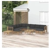 Image de Salon de jardin modulable 12 pieces gris 10 personnes 69 x 55 x 65 cm bambou