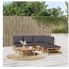 Image de Salon de jardin modulable bambou 5 personnes gris 69 x 55 x 65 cm 6 pieces