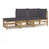 Image de 3 pieces 3 personnes salon de jardin modulable bambou 69 x 55 x 65 gris