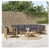 Image de Salon de jardin modulable gris 7 pieces bambou 69 x 55 x 65 cm 6 personnes