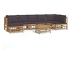 Image de Salon de jardin modulable bambou gris 5 pieces 7 personnes