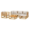 Image de Salon de jardin modulable Bois massif gris 6 pieces x 70.5 x 65 5 personnes