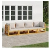 Image de Salon de jardin modulable bois massif gris 4 pieces x 70.5 x 65 4 personnes