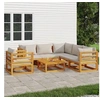 Image de Salon de jardin modulable bois massif gris 7 pieces x 70.5 x 65 6 personnes