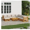 Image de Salon de Jardin avec Coussins 9 pcs, Canapés avec Dossier, Ensemble de Meubles avec Table Basse Patio Terrasse, 3155296