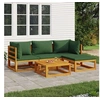 Image de Salon de jardin modulable bois massif vert 5 pieces x 70.5 x 65 4 personnes