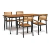Image de Ensemble à manger de jardin 5 pcs bois d'acacia massif et métal 3155418