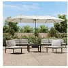 Image de Parasol de Jardin à Double Tête avec LED, Pare-soleil de Patio, Abri de Soleil, Parasol de Plage Terrasse Extérieur, 362953