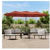 Image de Parasol de Jardin à Double Tête avec LED, Pare-soleil de Patio, Abri de Soleil, Parasol de Plage Terrasse Extérieur, 362958