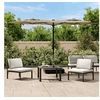 Image de Parasol de Jardin à Double Tête avec LED, Pare-soleil de Patio, Abri de Soleil, Parasol de Plage Terrasse Extérieur, 362972